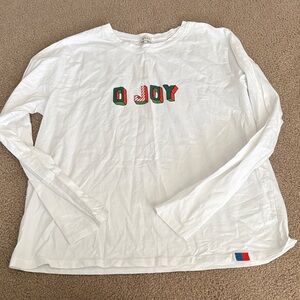 KULE White Long Sleeve Tee with Joy Graphic
